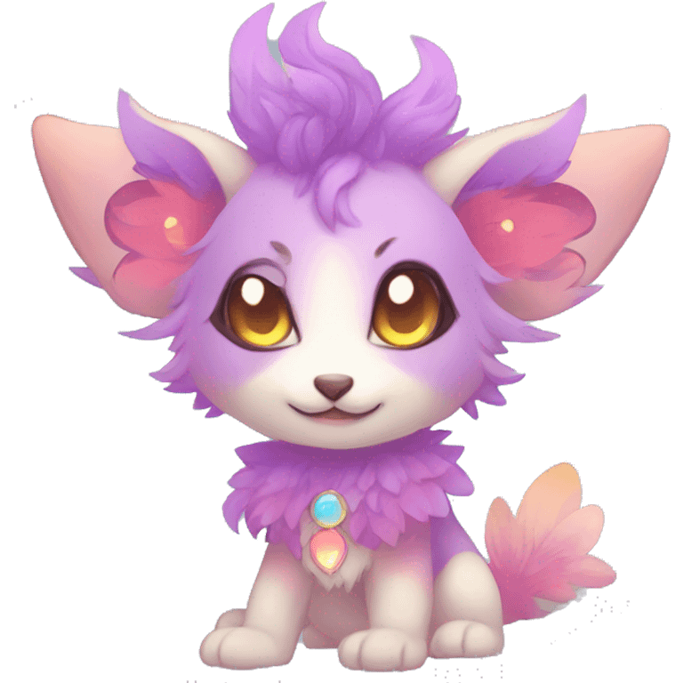 Kawaii bright fantasy ethereal anthro fursona Fakemon emoji