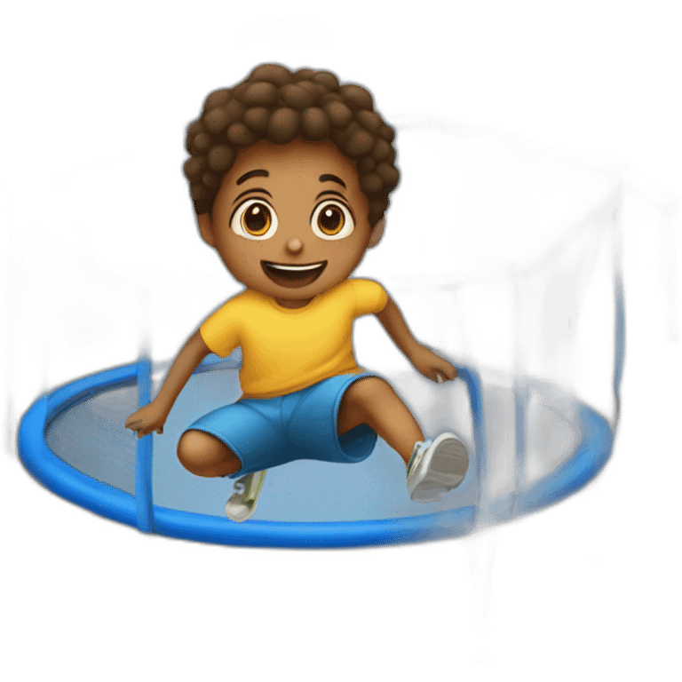 a kid on a trampoline emoji