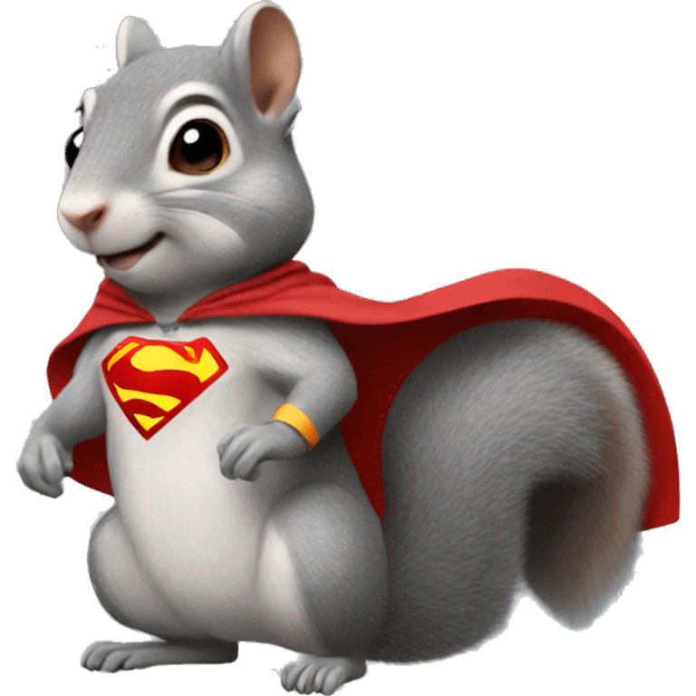 Grey squirrel with Superman cape  emoji