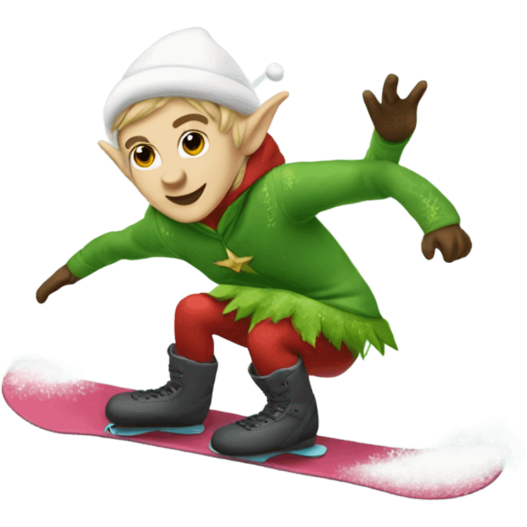 elf snowboarding  emoji