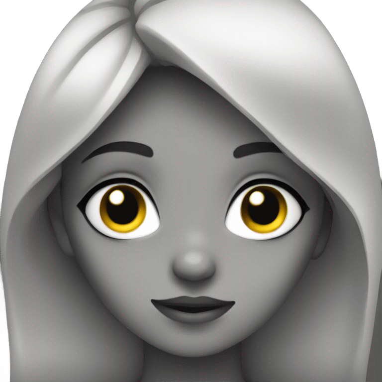 purple eyed girl in greyscale emoji