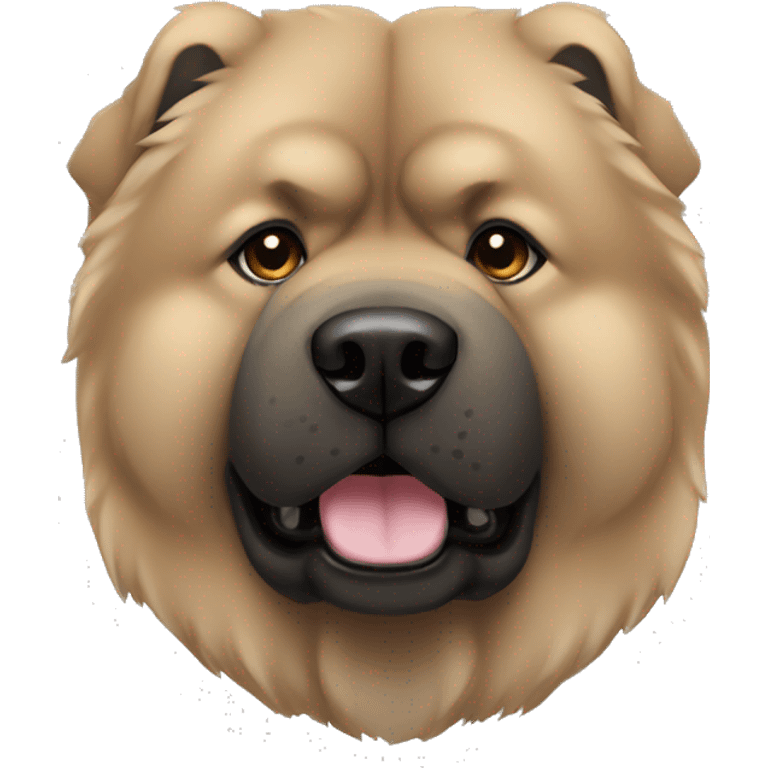 Beige grey chow-chow black muzzle emoji