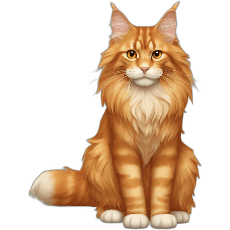 Orange Maine coon emoji