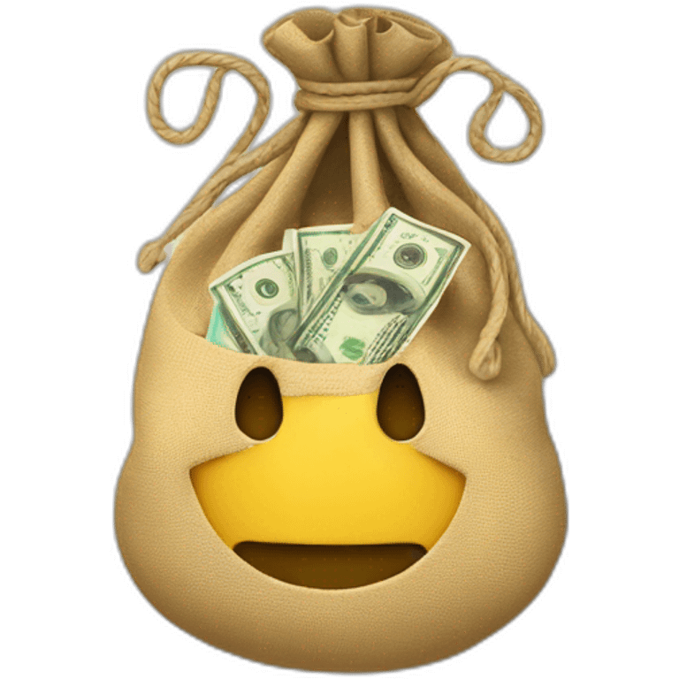 string bag with money emoji