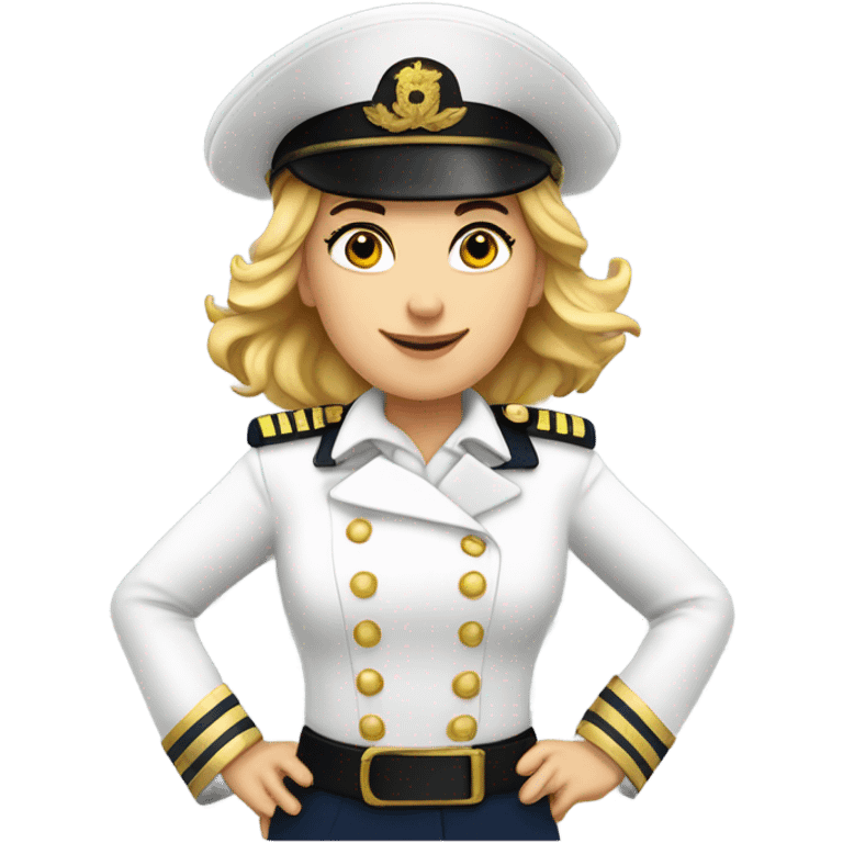 German Ship Captain Woman white Uniform  emoji