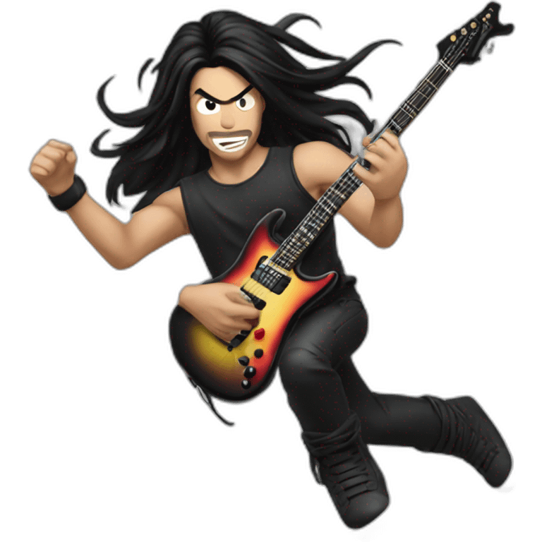 slam metal jump black hair emoji