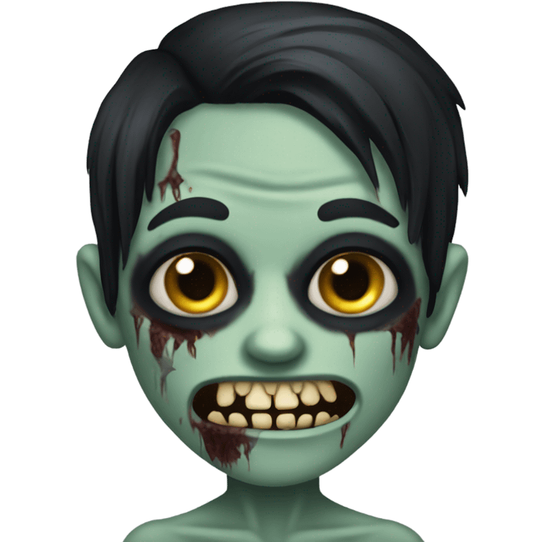 zombie boy with long black hair emoji