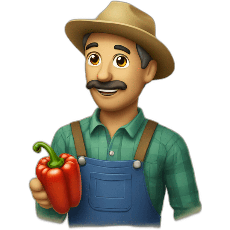 Italian farmer with Peperoni in mouth emoji