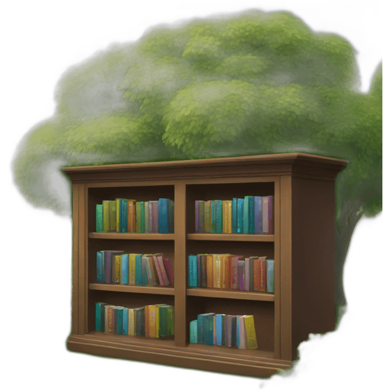 a small library standing in a garden emoji