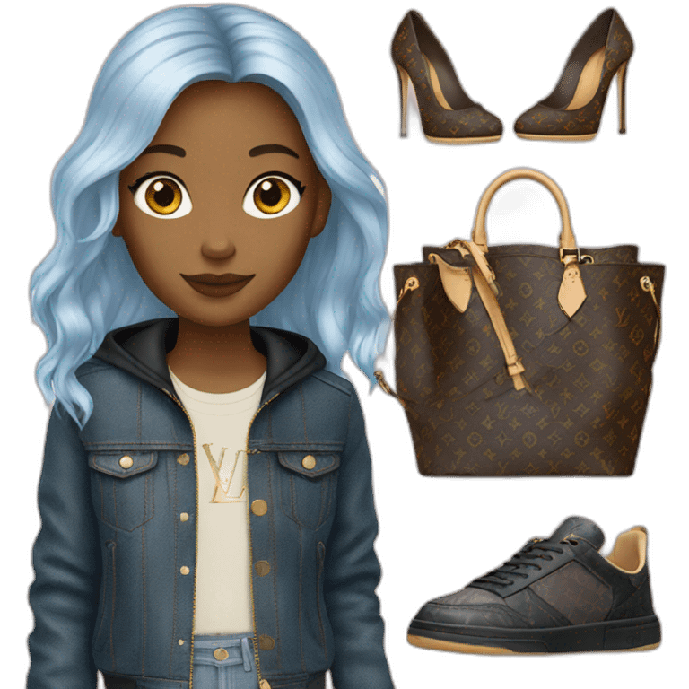 girl with louis vuitton clothing emoji