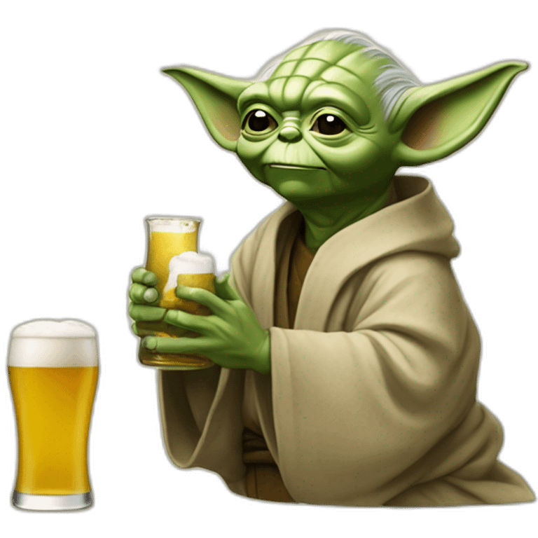 Yoda qui boit une bière emoji