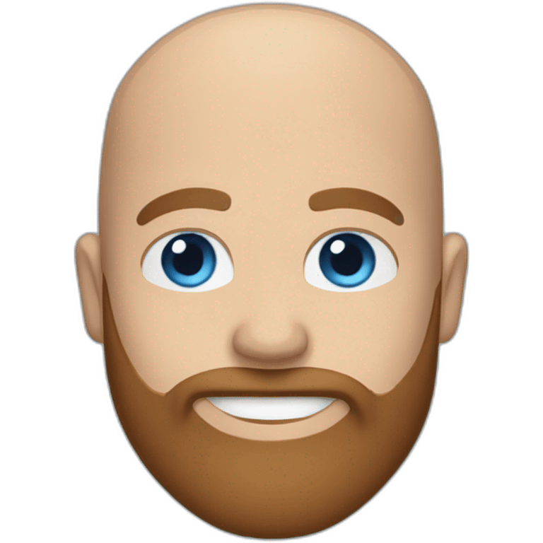 blue eyes bald smiling man with a long brown beard in a blue suit emoji