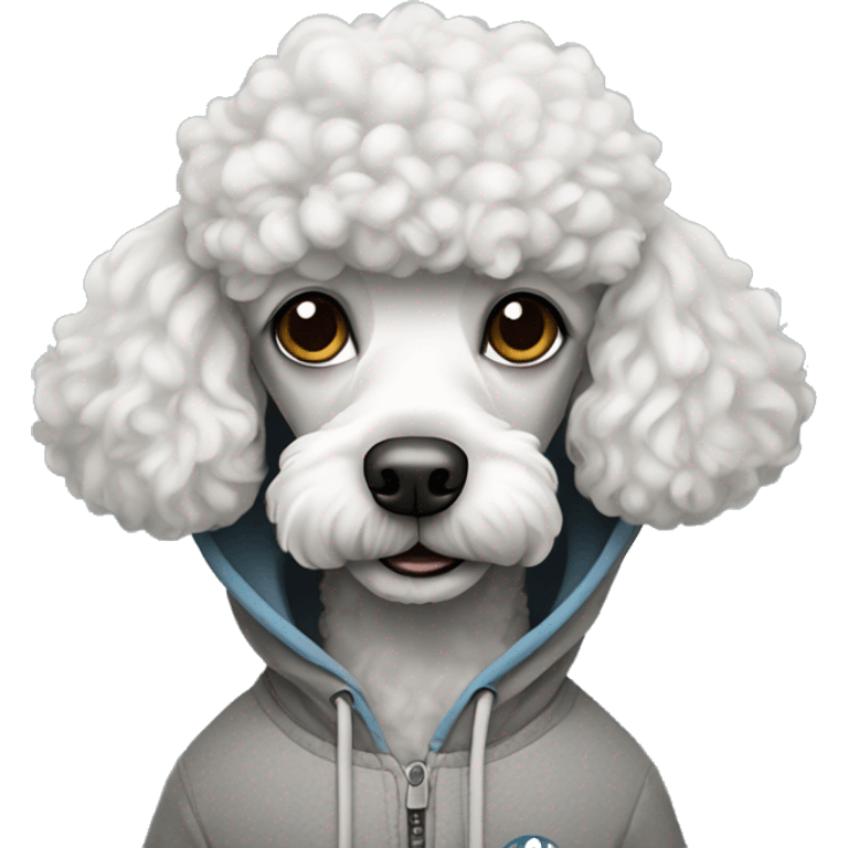 Poodle wearing a hoodie  emoji