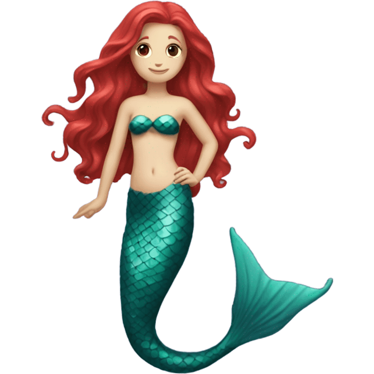 Caucasian mermaid with long red hair emoji