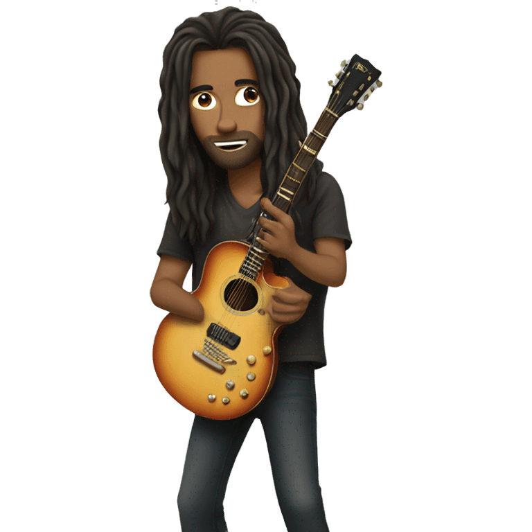 Guitaris with long hair emoji