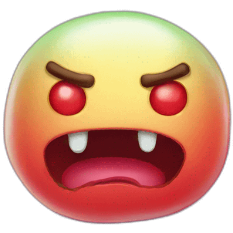 very angry jelly bean emoji