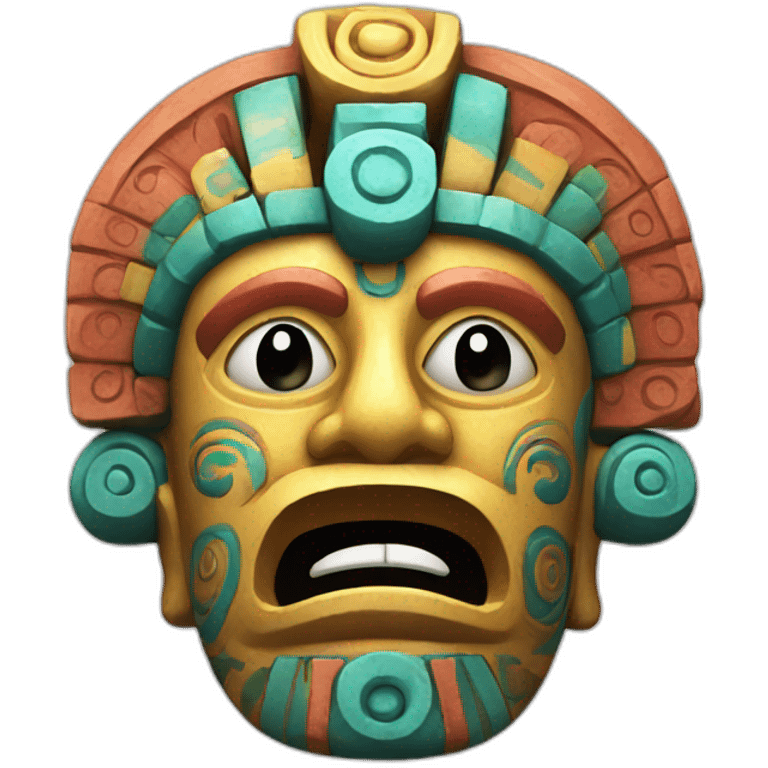 colourful mayan sculpture in greek style emoji