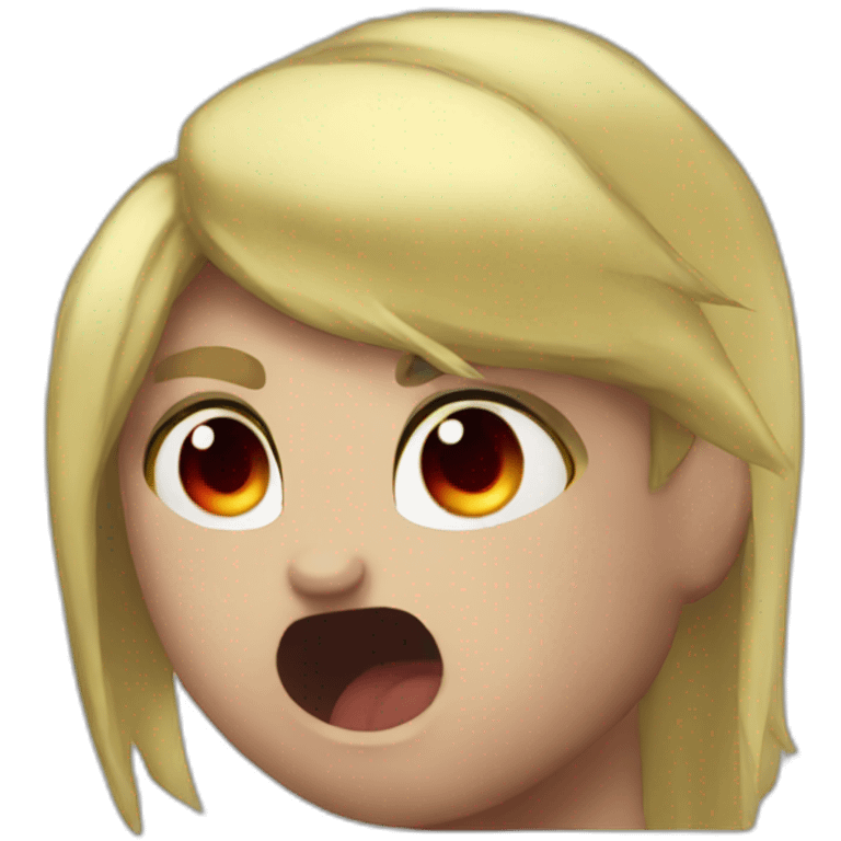 Angry dark poney red eyes blond emoji