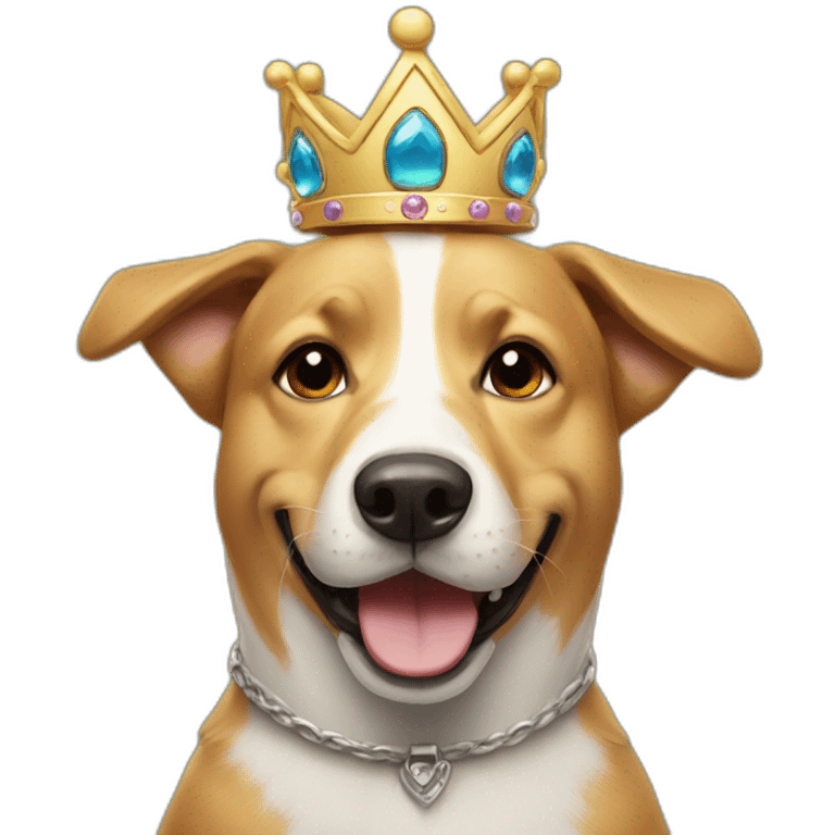 smiling dog, He wears a crown emoji