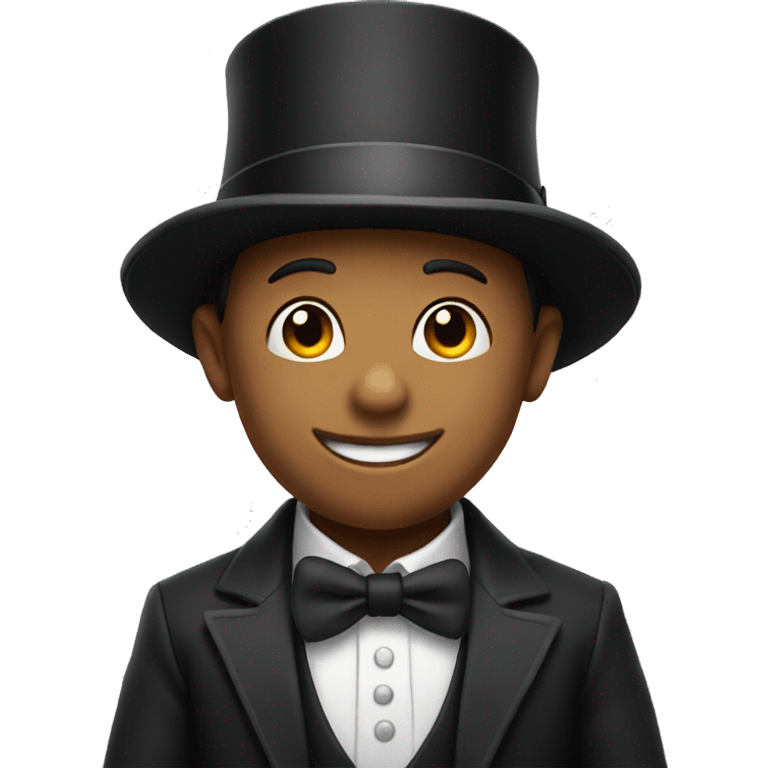 Smiling boy in top hat emoji