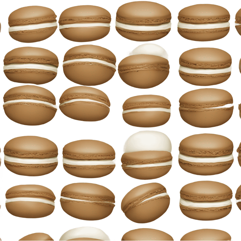 Light brown Macaron with white Creme  emoji