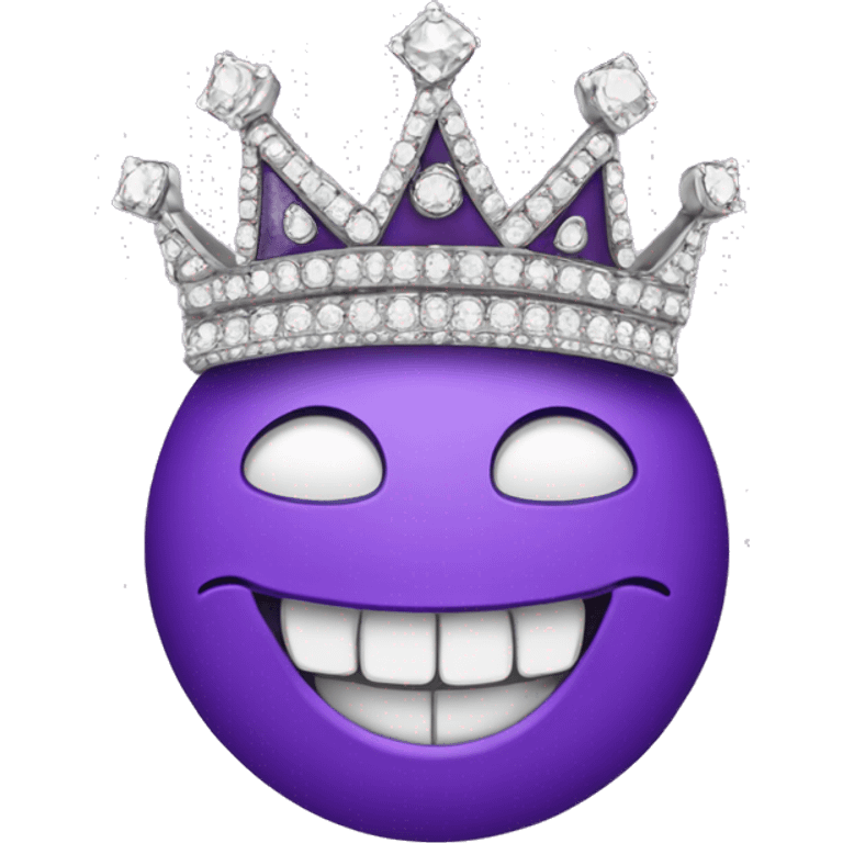 
CREATE PURPLE EMOJI WITH DIAMONDS, CROWN AND TEETH emoji