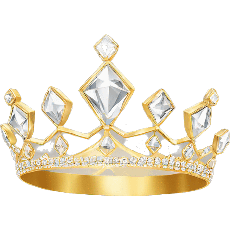 diamond crystal tiara gold emoji