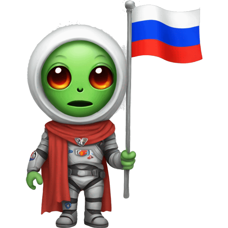 Alien with a Russian flag  emoji