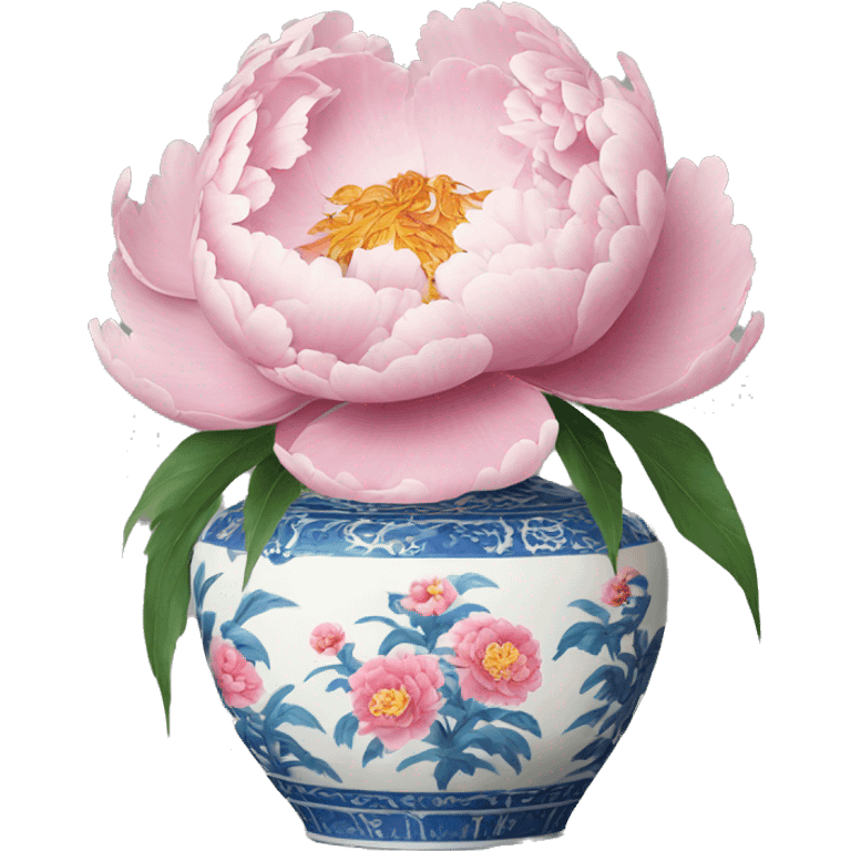 Peony in chinoiserie vase emoji