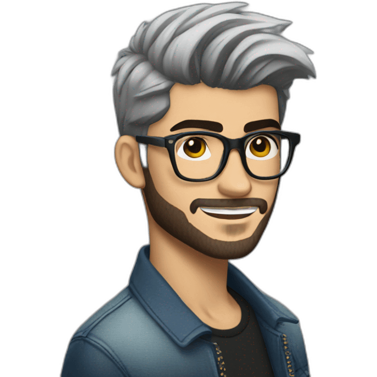 zayn malik sporting a pair of spectacles with beard emoji