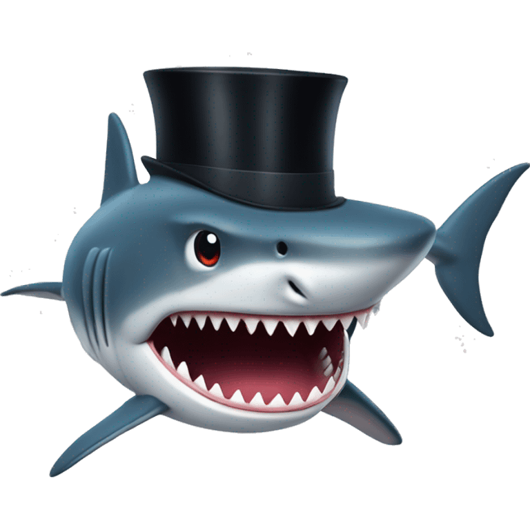 shark with tophat emoji