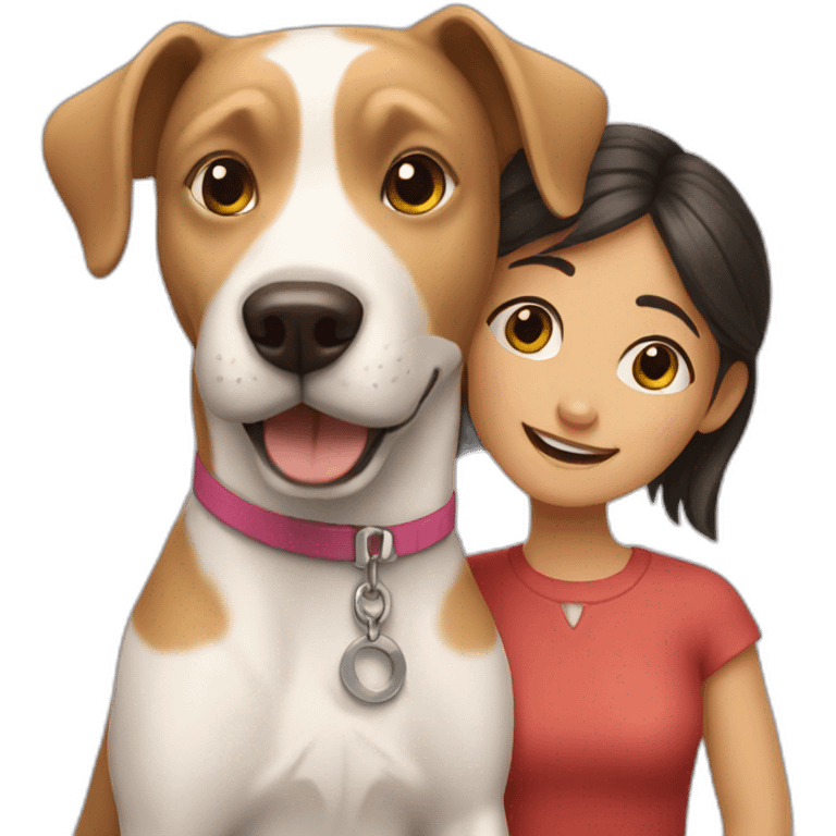 dog and girl emoji