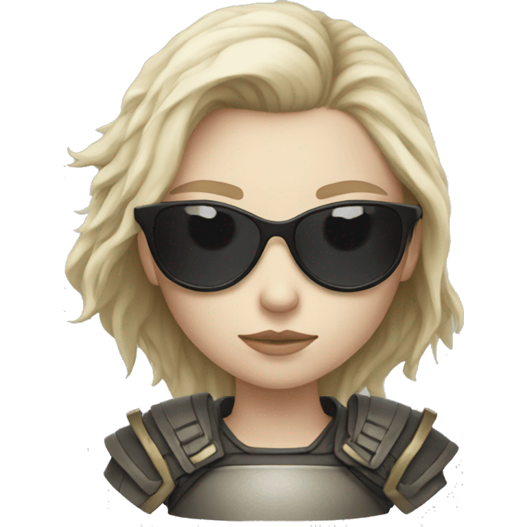 Pale-skinned Girl warrior with dark sunglasses emoji