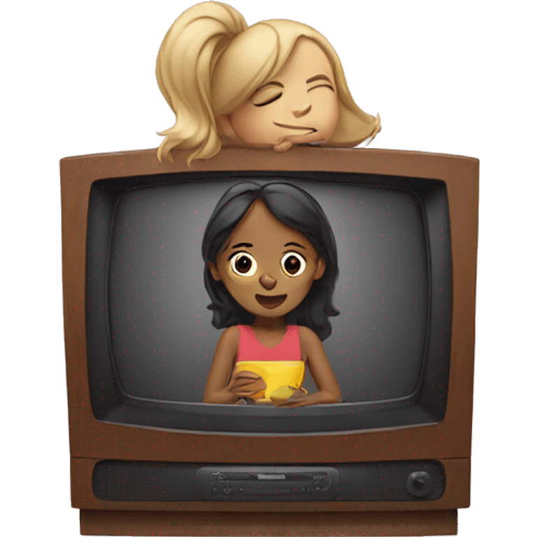 Girl watching tv emoji