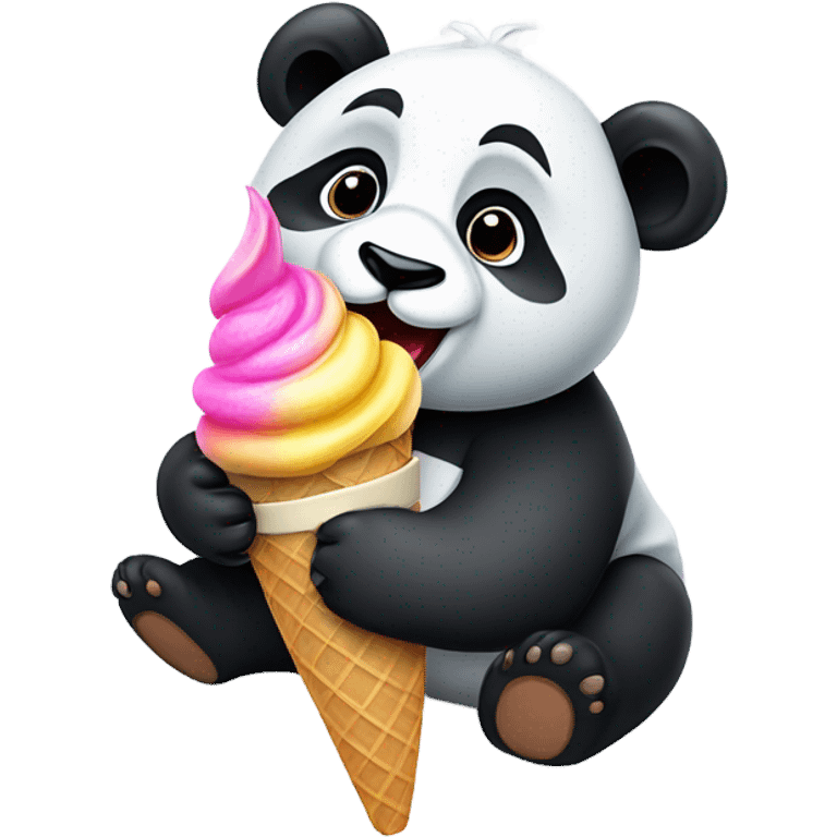 Panda eating ice cream emoji