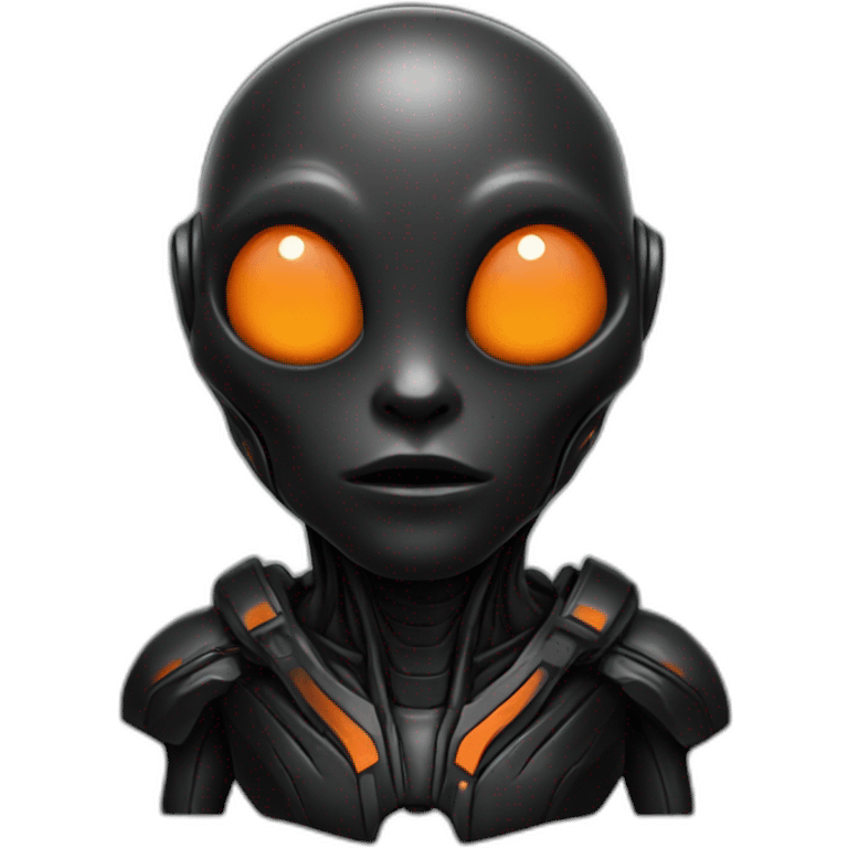 alien black with orange details emoji