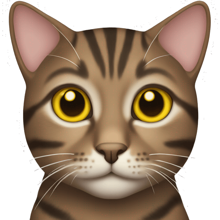 brown tabby cat with yellow eyes emoji