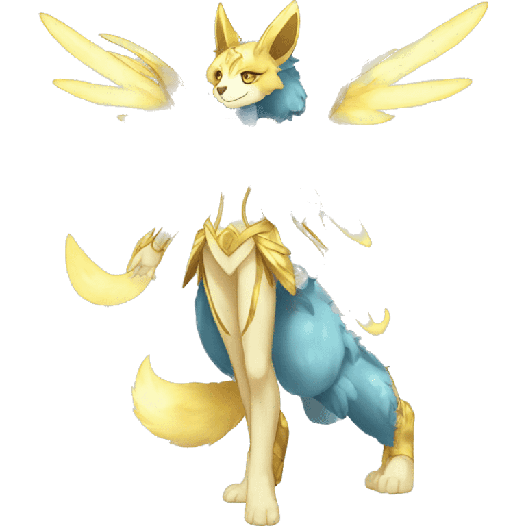 Anthro Sona Colorful Godly Celestial Shiny Fakemon Full Body emoji