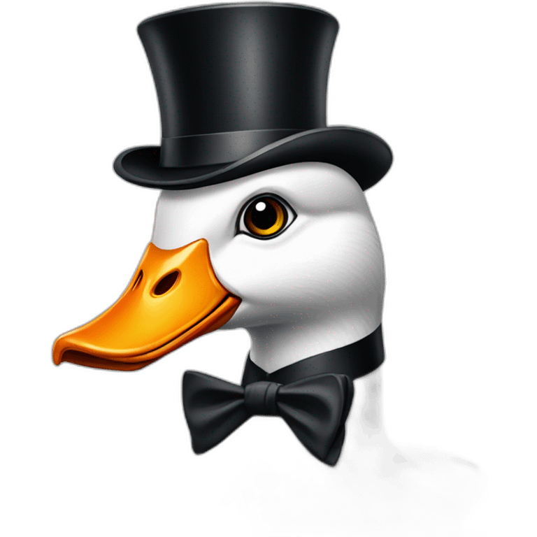 goose wearing a top hat and monocle emoji