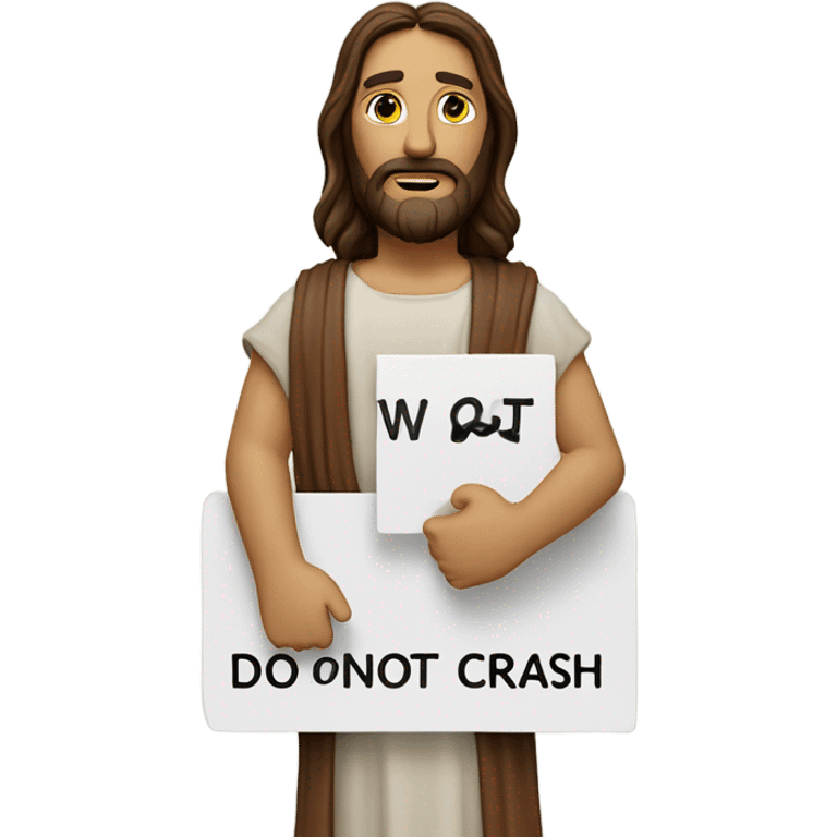 Jesus holding a “do not crash out sign” emoji