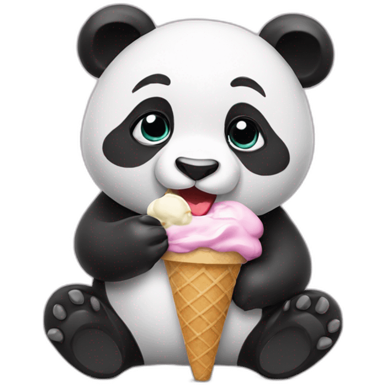 Panda eating ice cream emoji