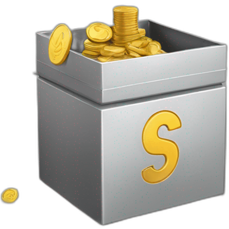 Charity box steel with coin emoji