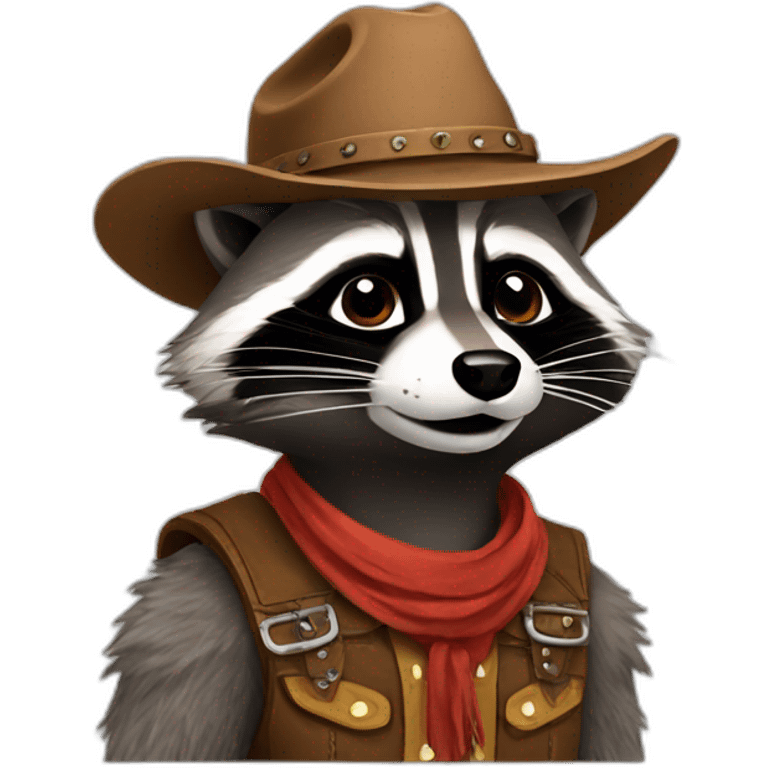 raccoon cowboy hello emoji