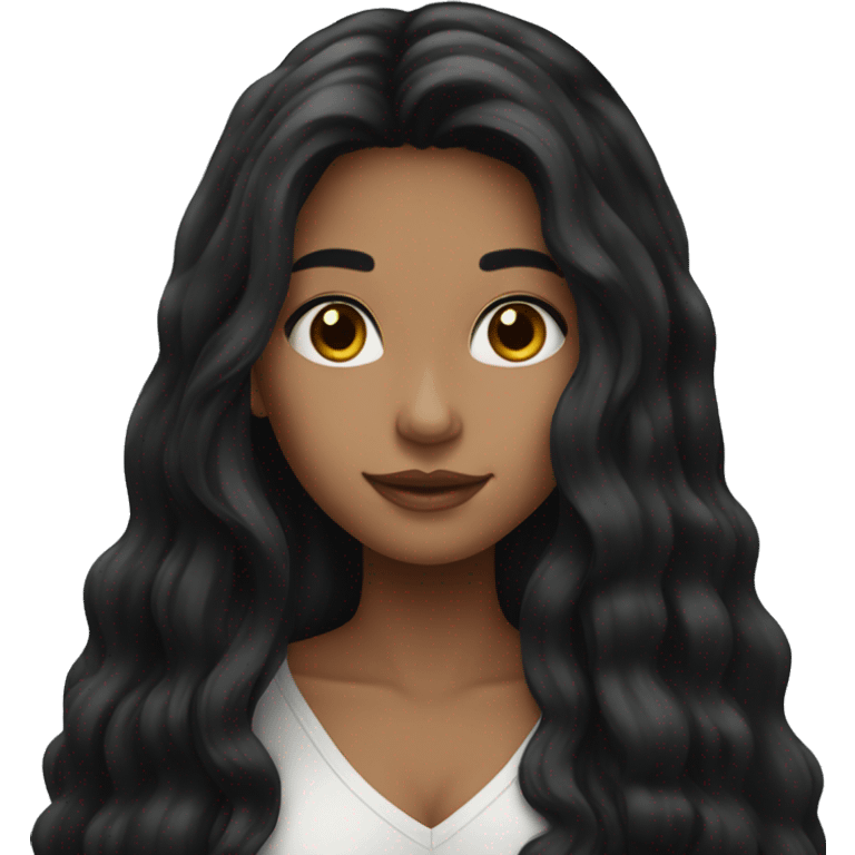 girl with long black hair beautiful emoji