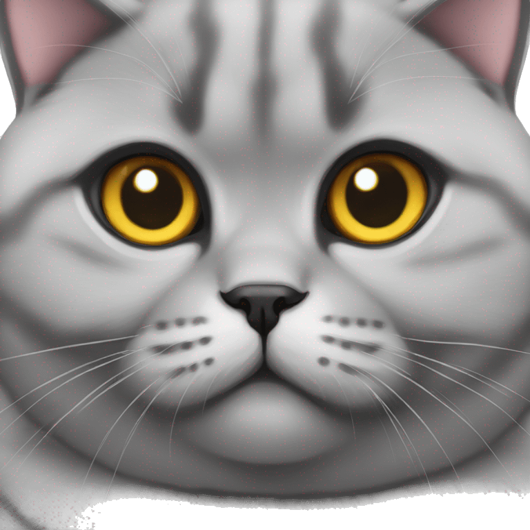 Fat grey Scottish fold cat funny emoji