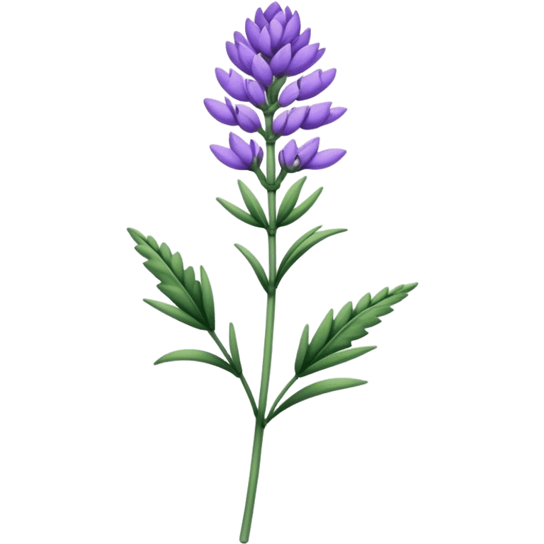 single Lavender flower, stem, leaf emoji