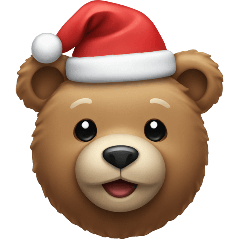 teddy bear with christmas hat emoji