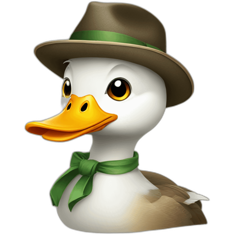 a duck with a hat emoji