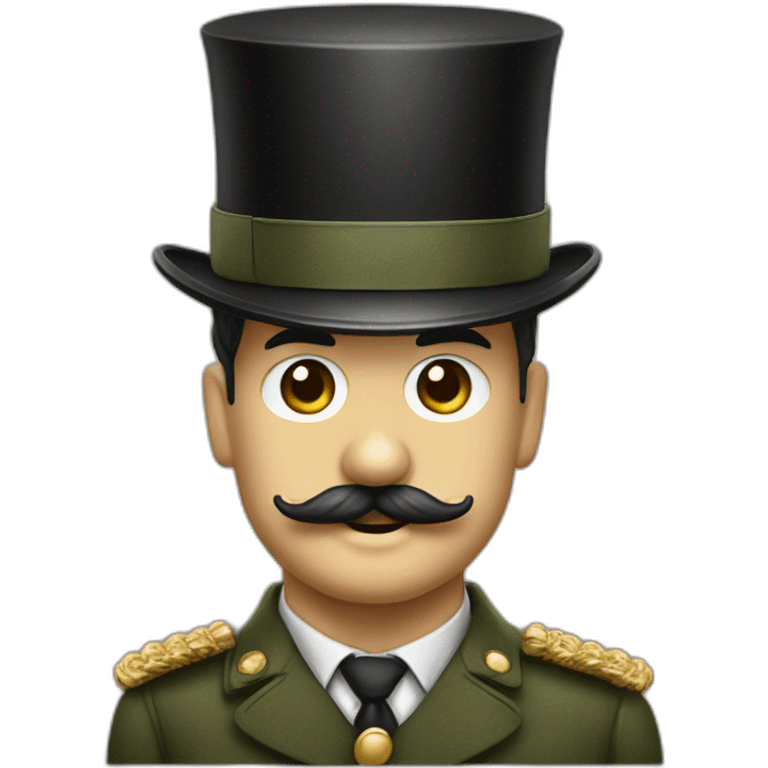 charlie chaplin small mustache with military hat emoji