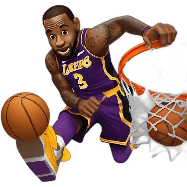 Lebron James dunking emoji